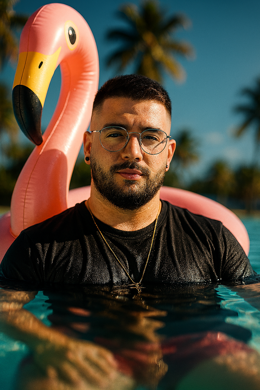 Flamingo e Sol no Fim do Tarde